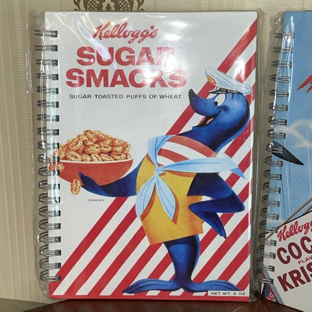 Vintage Set Kellog's Cereal Items | Hardcover Bound Notebooks & Tony Tiger Plush